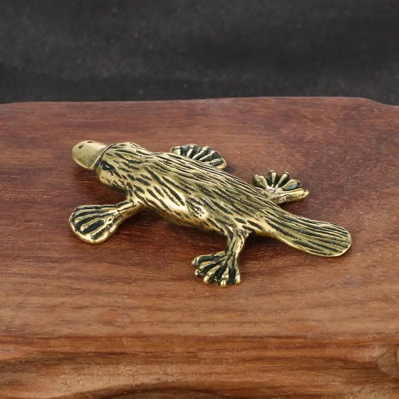 Opexicos 2 Stück Kupfer Schnabeltier Handwerk Vintage Metall Bronze Tier Antik Stil Mini Ornamente für Home Study Schlafzimmer Dekoration