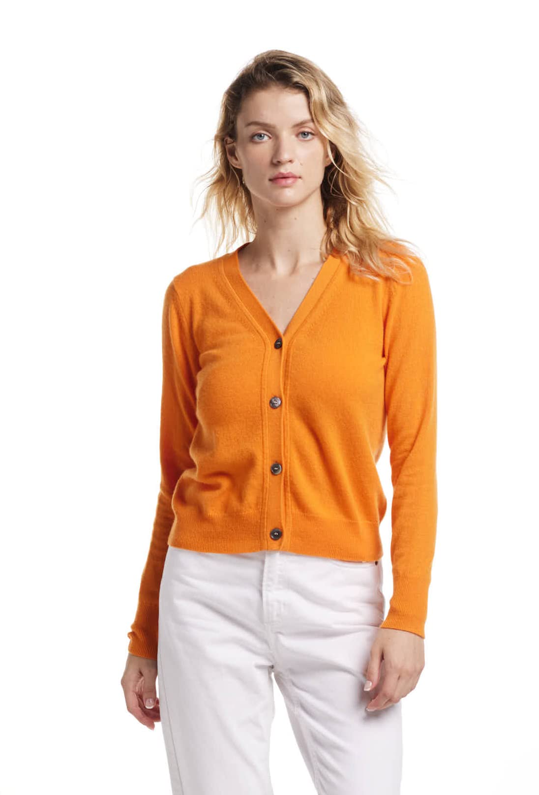 EURKEA Women's V Neck 100% Cashmere Cardigan Sweater, Pullover Winter Top
