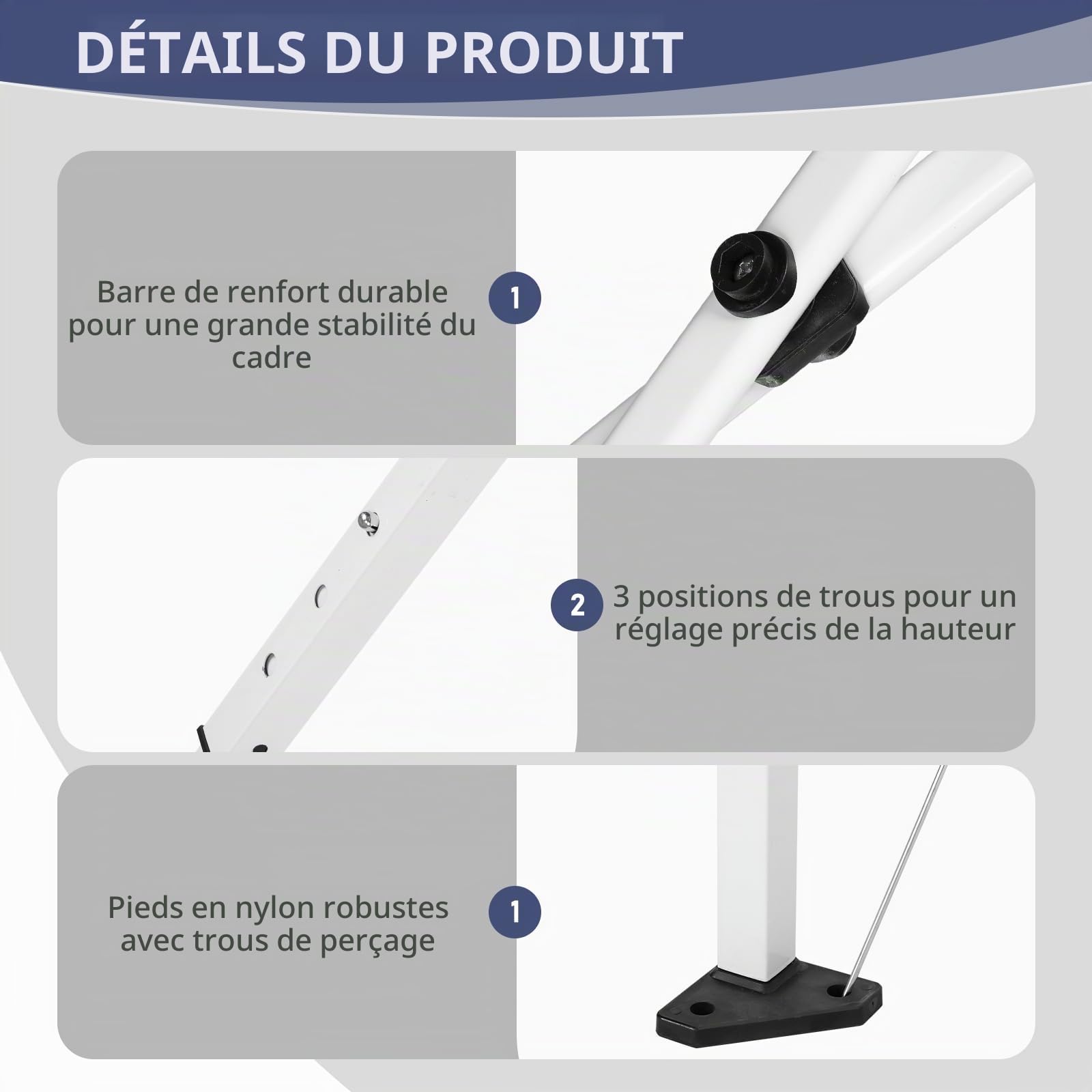 LEADZM Tonnelle Pop-Up Pliante 3x3m Cadre Métal Gris Foncé | Hauteur modulable, tissu étanche anti-UV 50+, 4 panneaux latéraux inclus, structure stable pour réception, jardin et camping