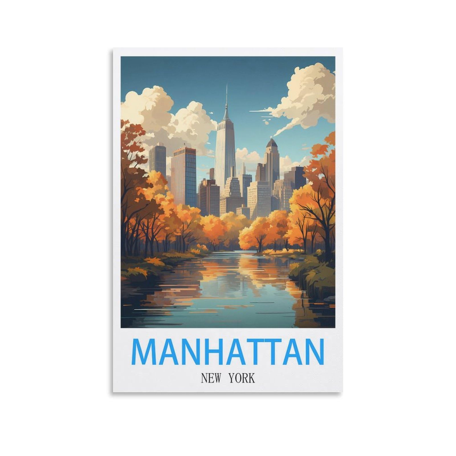 Vintage Metal Tin Sign Funny,Manhattan New York,Funny Retro Metal Wall Decor Decorative Tin Sign Art Plaque Poster for Home Kitchen Bar Club Decoration 30x40cm