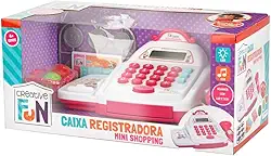Caixa Registradora Mini Shopping Creative Fun Rosa - BR1182