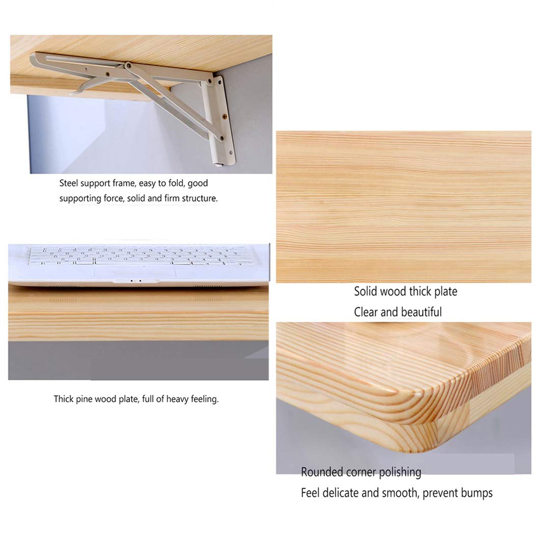 Tavolo da Muro Pieghevole da Parete in Legno di pino,Elegant Supporti Multifunzione Salvaspazio per Garage/Cucina Piccolo Lavoro Ribaltabile a Parete Pranzo, Tavolino