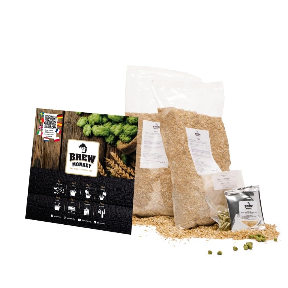 Brew Monkey® Kit de Elaboración de Cerveza Rubia | Pack Completo de 5 Litros | 6.4% Vol. | Paquete Para Hacer Cerveza | Regalos Originales para Hombre - 5