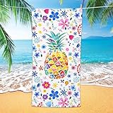 Bonsai Tree Pineapple Beach Towel, Flower Microfiber Bath Towel Gifts for Kids Girl, Sand Free Quick Dry Travel Towels for Women Men Adults Pool Sports Towel 30' X 60'