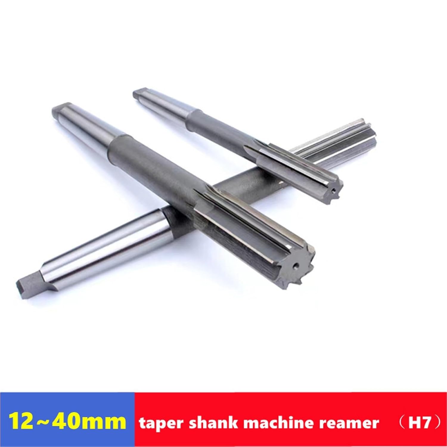 H7 HSS Morse Taper Shank Machine Reamer 12-40mm, for Machine Tool Chuck Hole Expansion and Precision Cutting(21mm H7)
