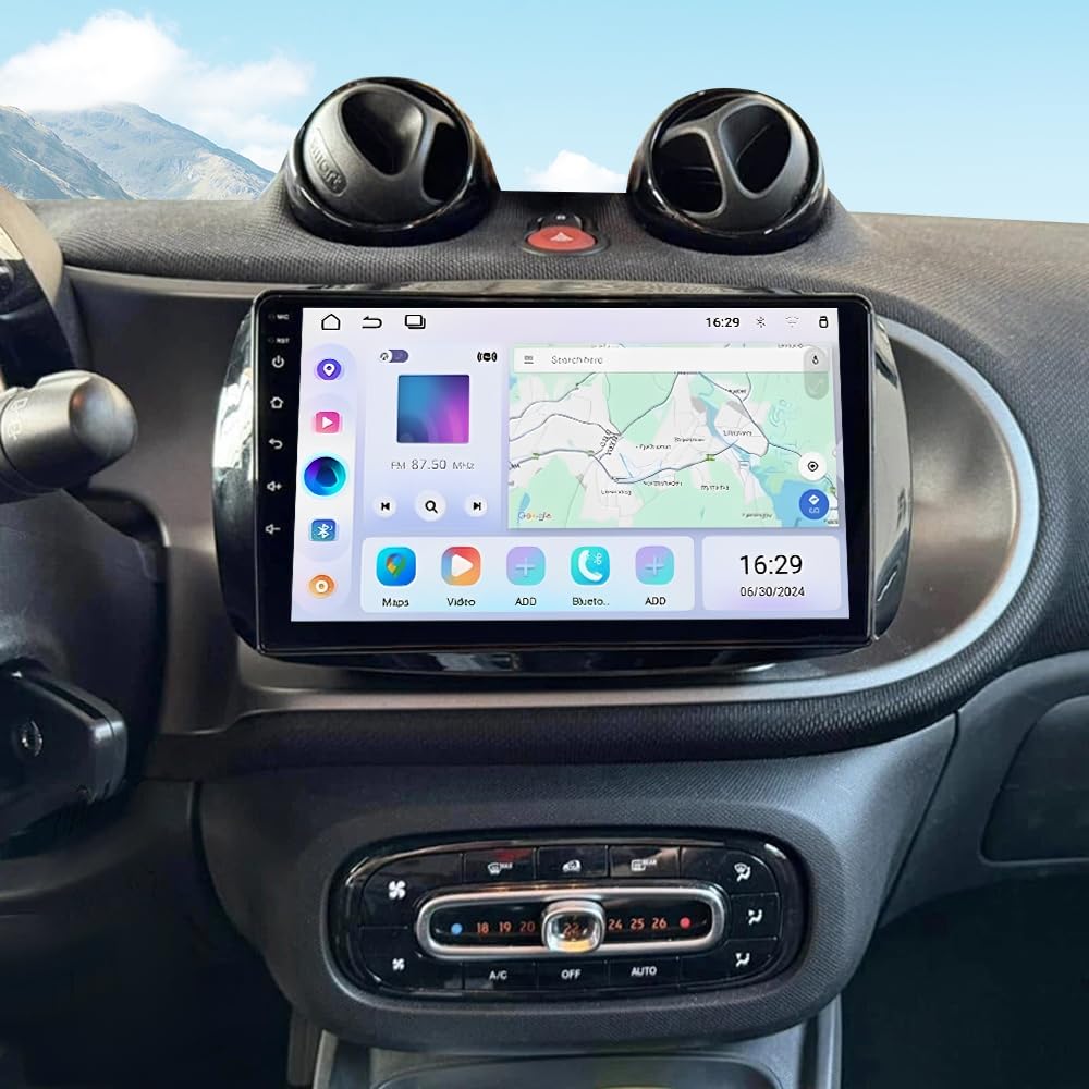 4+64G Android 13 Autoradio per Mercedes Smart Forfour Fortwo 453 2014-2022, 9 pollici Wireless Touch Screen Radio Fortwo 453 Bluetooth Carplay Android Auto 2 Din Radio con telecamera posteriore