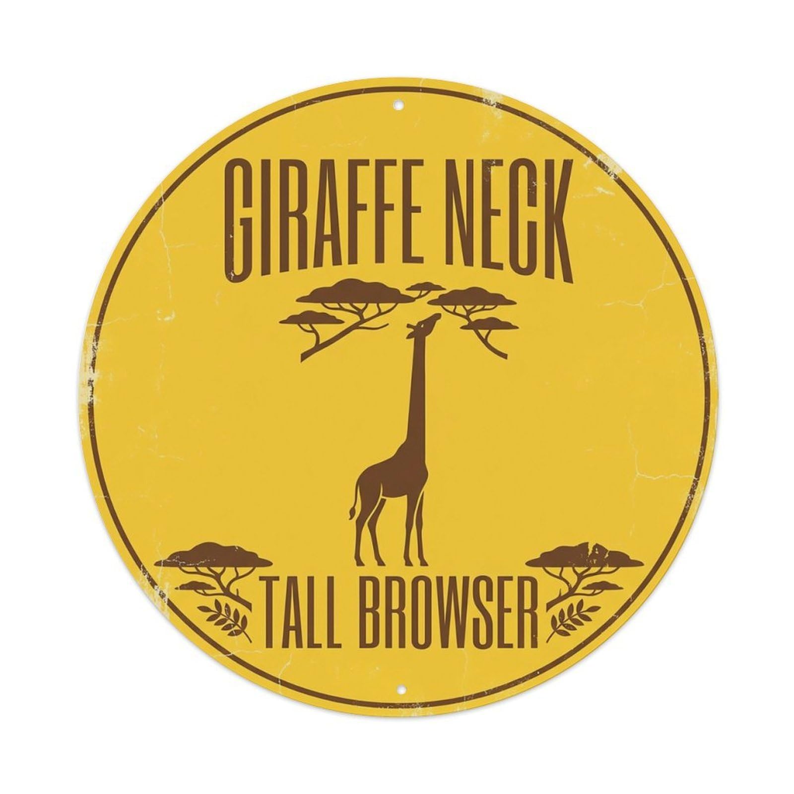 Cxhjca 8X8inch(20X20cm) Giraffe Neck Tall Browser Metal Tin Sign