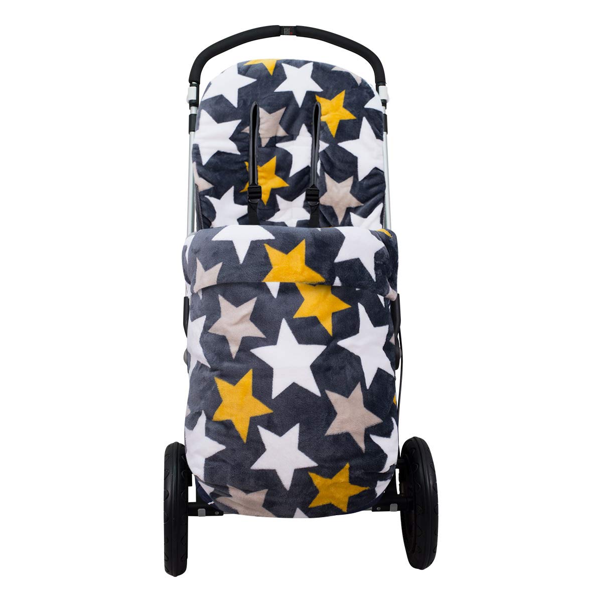JYOKO Kids Saco Universal para Cochecito, Sacos de Abrigo para Carritos, Saco Invierno Silla Paseo, Saco de Silla de Bebe con Cremallera Desmontable, Capa Regulable (Nordic Yellow, Polar)