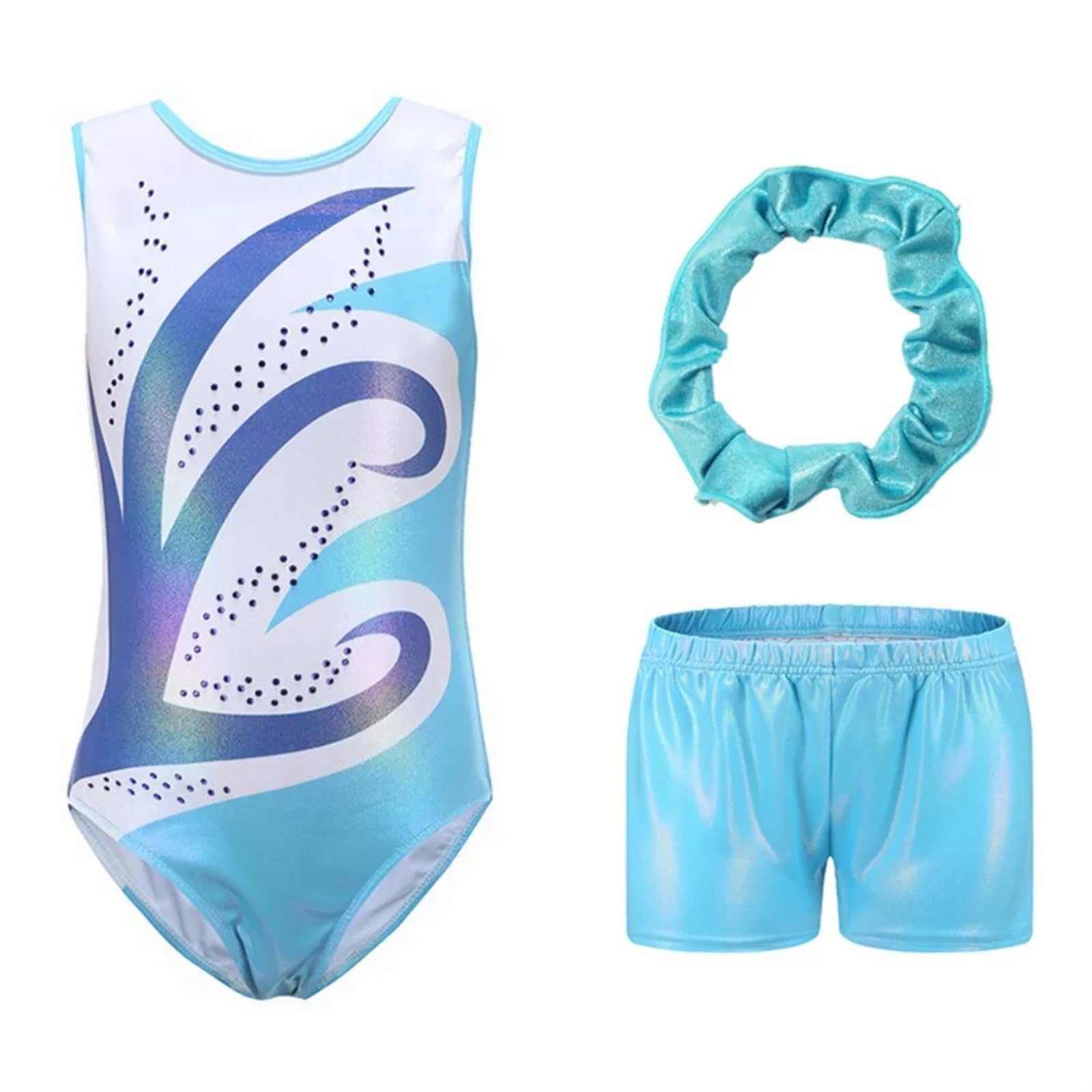 Maillot Gimnasia Ritmica Niña Malla de Ballet for práctica de Danza, Gimnasia y Ballet sin Mangas de Manga Larga for niñas(Style16,10Y)