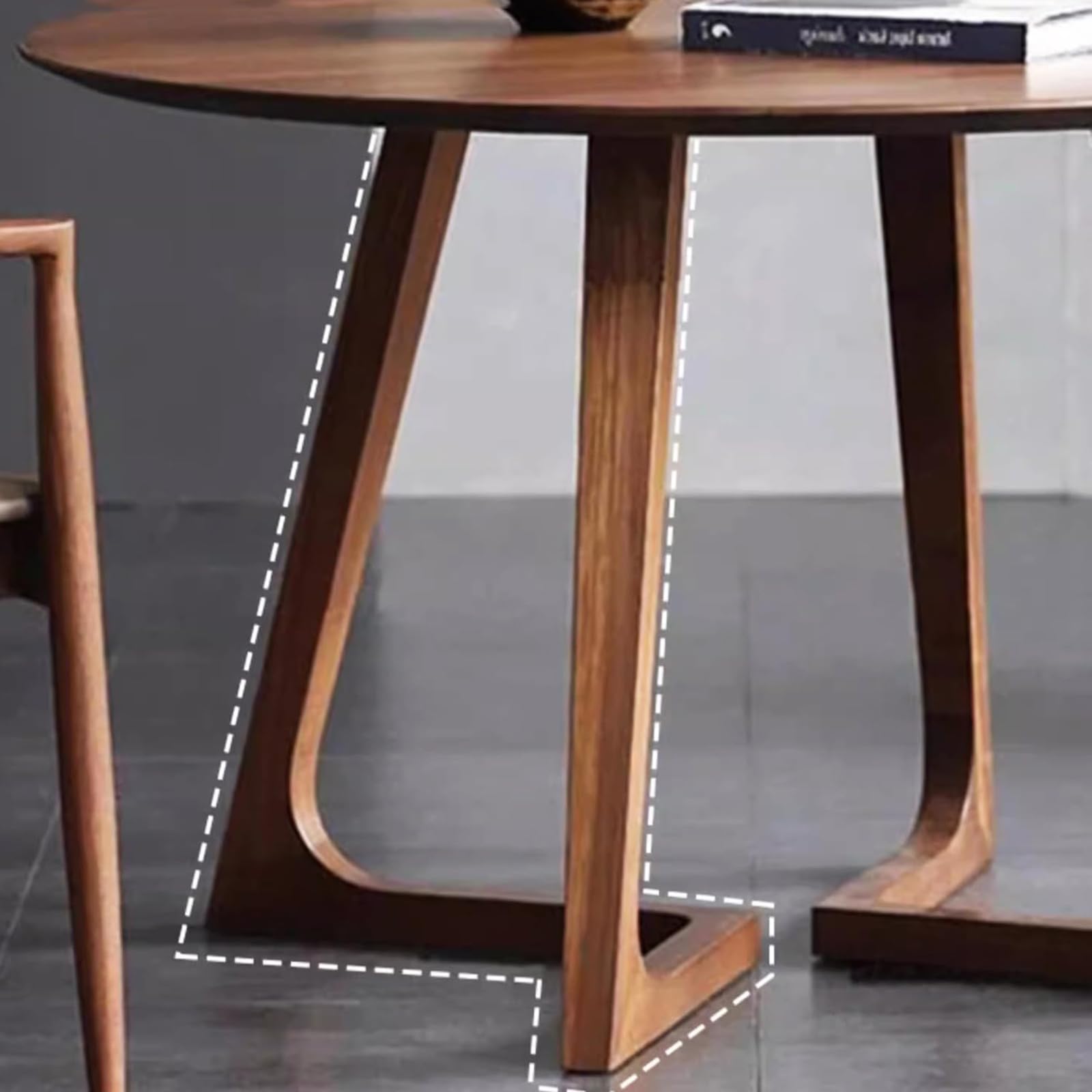 Walnut Round Dining Table for 2-4, Mid Century Modern Solid Wood