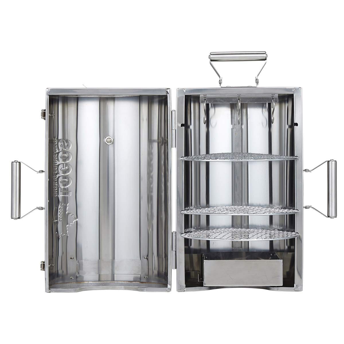 LOGOS Smoker, Forest Smoke Tower, Smoker, Cylindrical Type, 180° Opening/Closing Type, No Heat Source Required, Camping