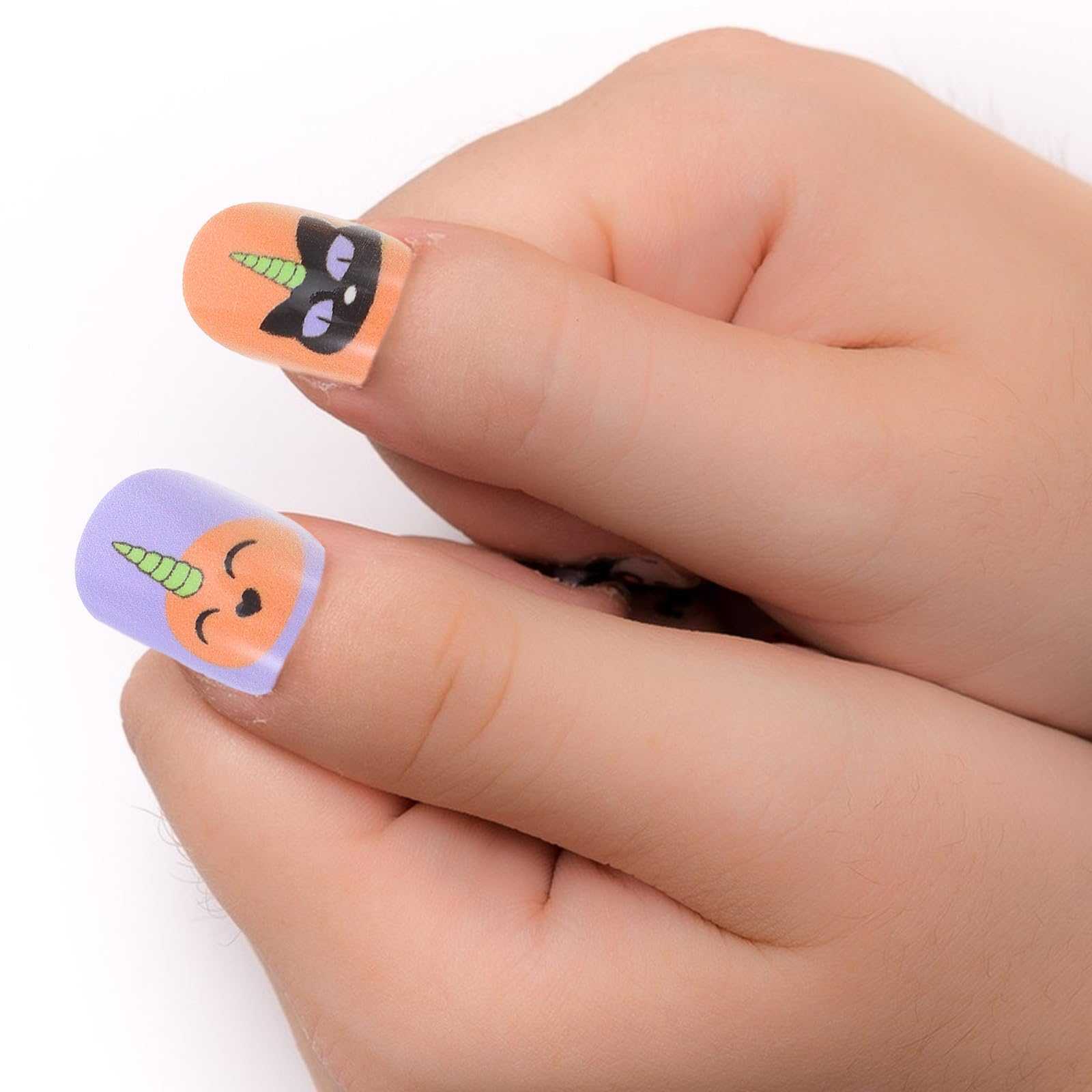 SOLUSTRE 720 Pezzi Unghie Finte per Halloween in Abs, Facili da Applicare Stile Press On, Design Adorabile e Copertura Completa per Festa e Manicure Stili multipli