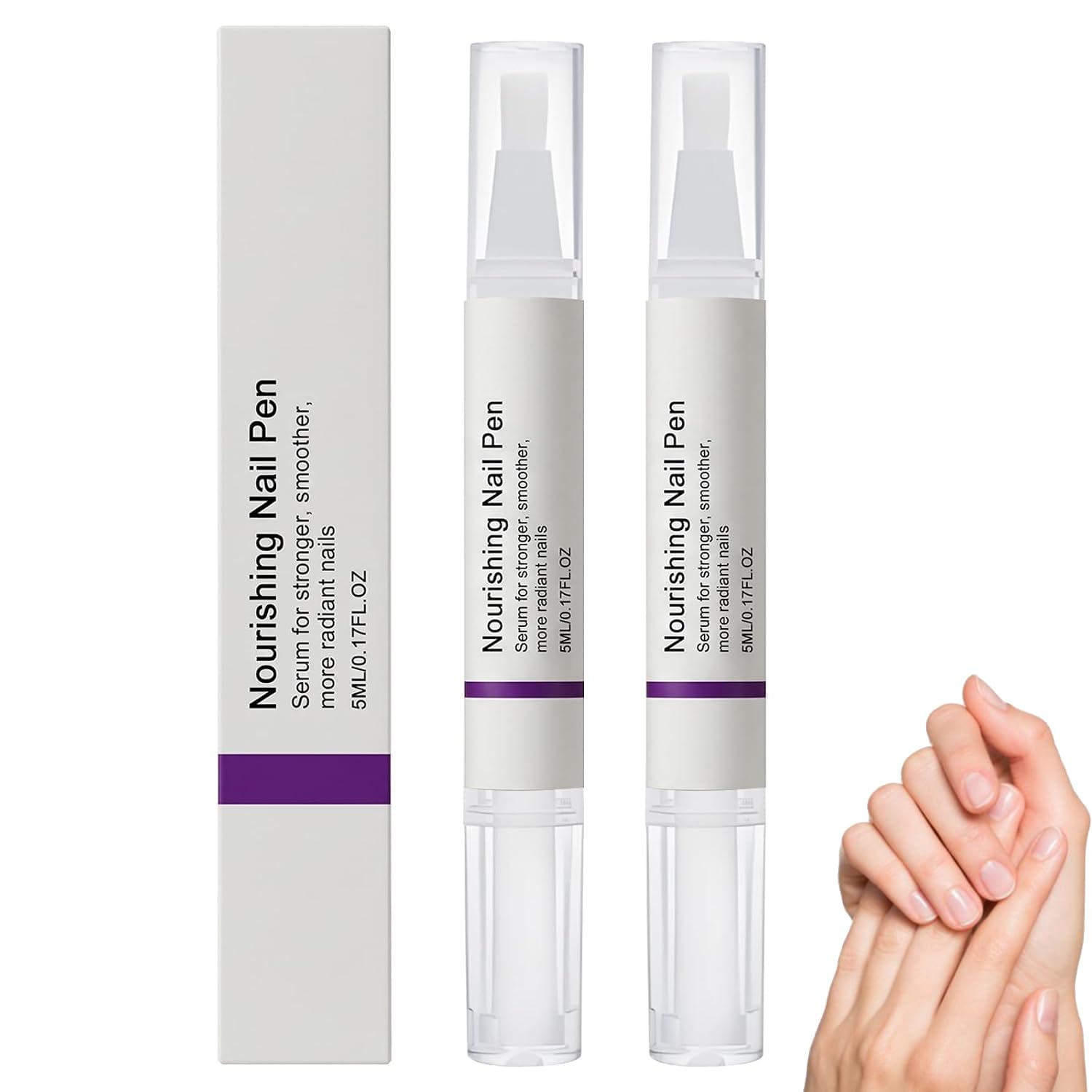 2Pcs Qlear Nourishing Nail Care Pen, Nourishing Nail Pen, for Dry, Nail Appearance, Daily Nail Care Tool