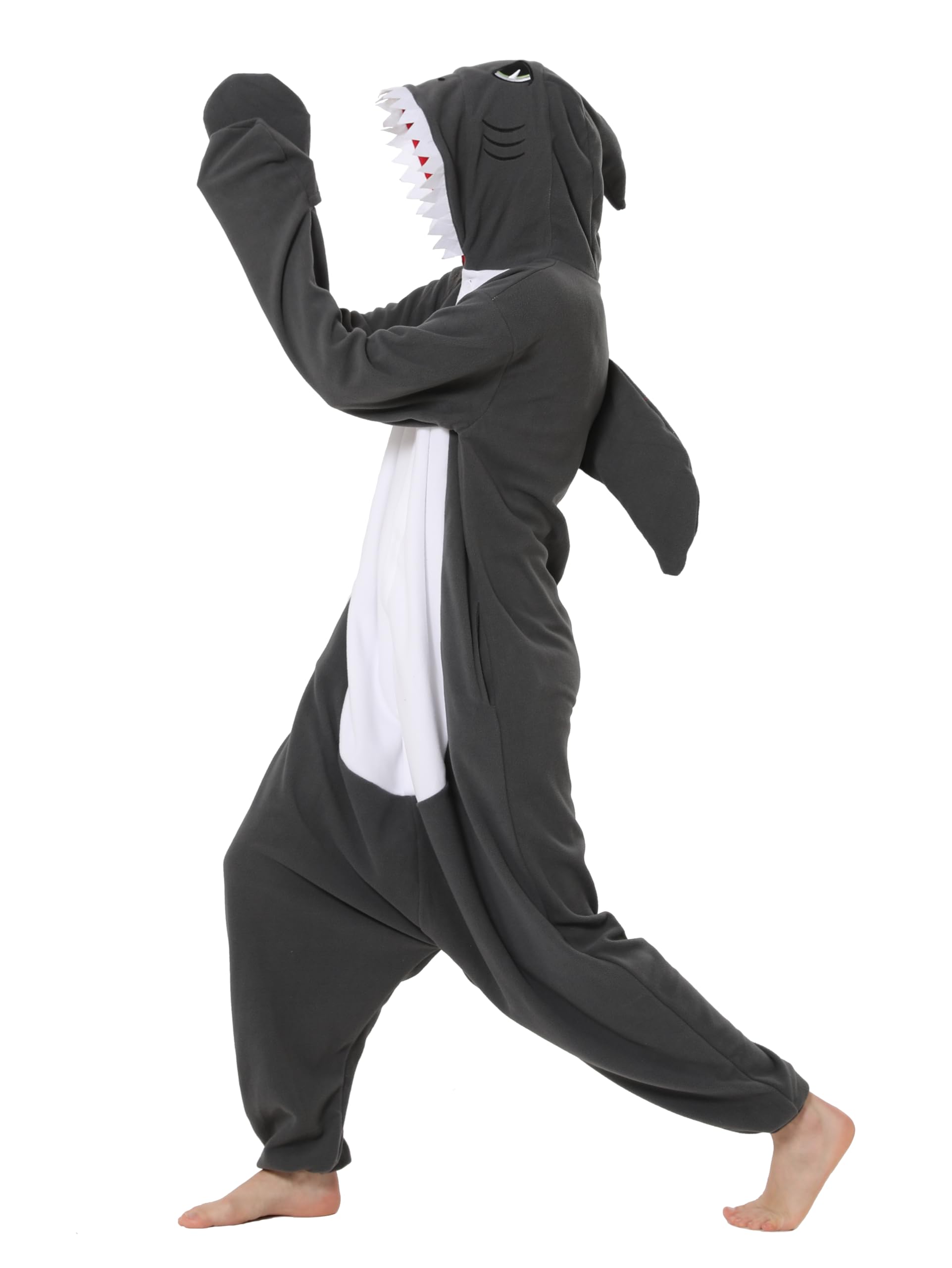 Tuta intera da adulto, squalo, costume da animale, pigiama per Halloween, Natale, tuta da donna e uomo, unisex, per carnevale