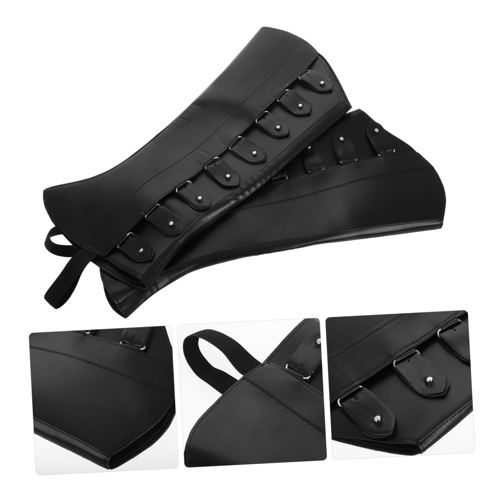 Healeved 1 Par Cubrezapatos Tipo Leggings Altos Cubrebotas Pirata Medieval Polainas De Zapatos Cubrebotas Cosplay Cubiertas De Zapatos De Bruja Cubrebotas Renacentistas Pu Black