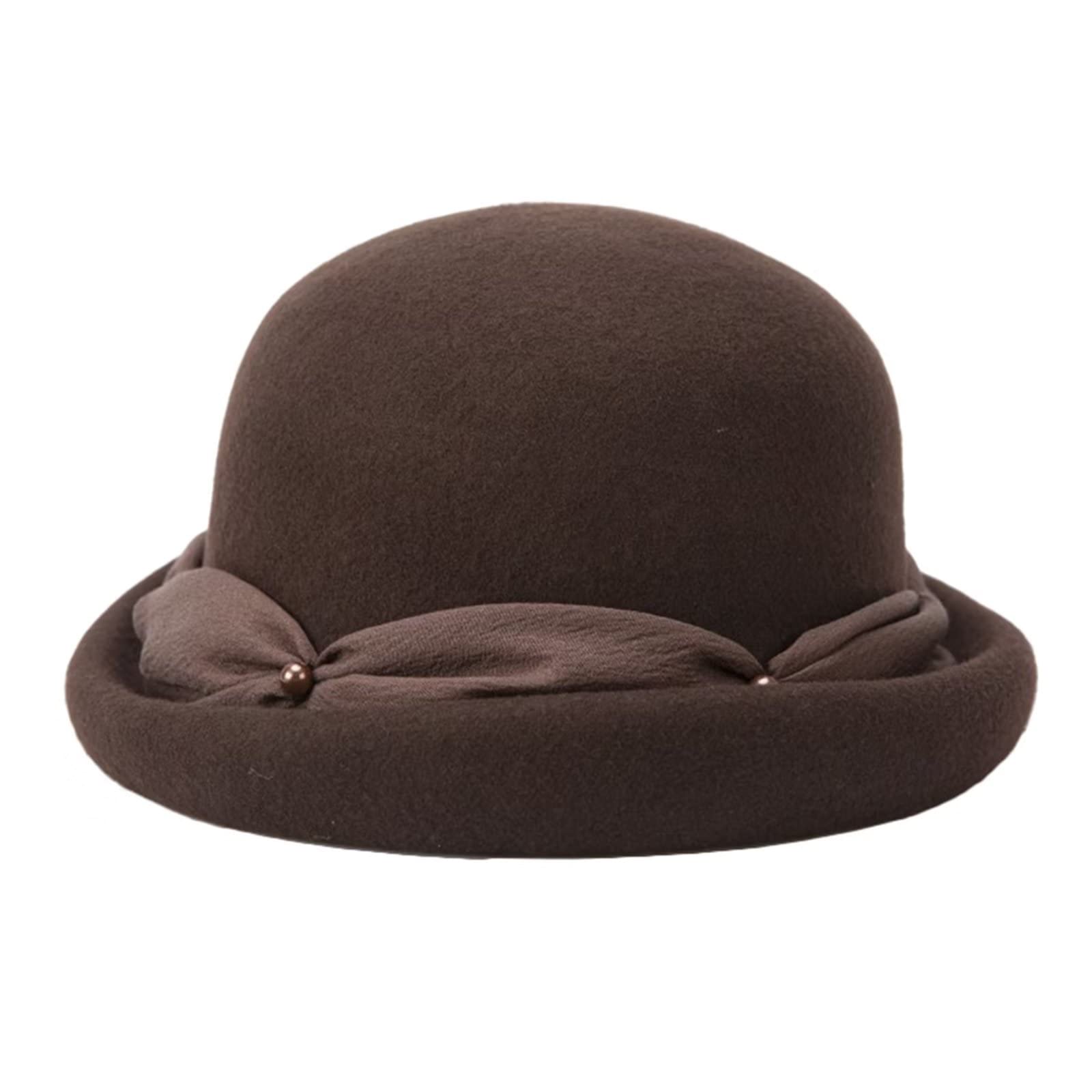 Cappelli da Donna Cappello in Lana Cappello da Festa Cappello in Feltro Elegante Cappello da Chiesa Fedora