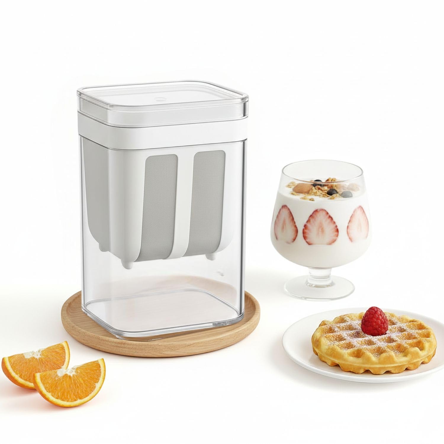 Hung Curd Maker for Home | 1100 ML Greek Yogurt Strainer with Fine Mesh | BPA-Free Yogurt Filter & Curd Strainer | Easy & Fast Thick Curd Maker | Ideal for Greek Yogurt, Shrikhand & Labneh