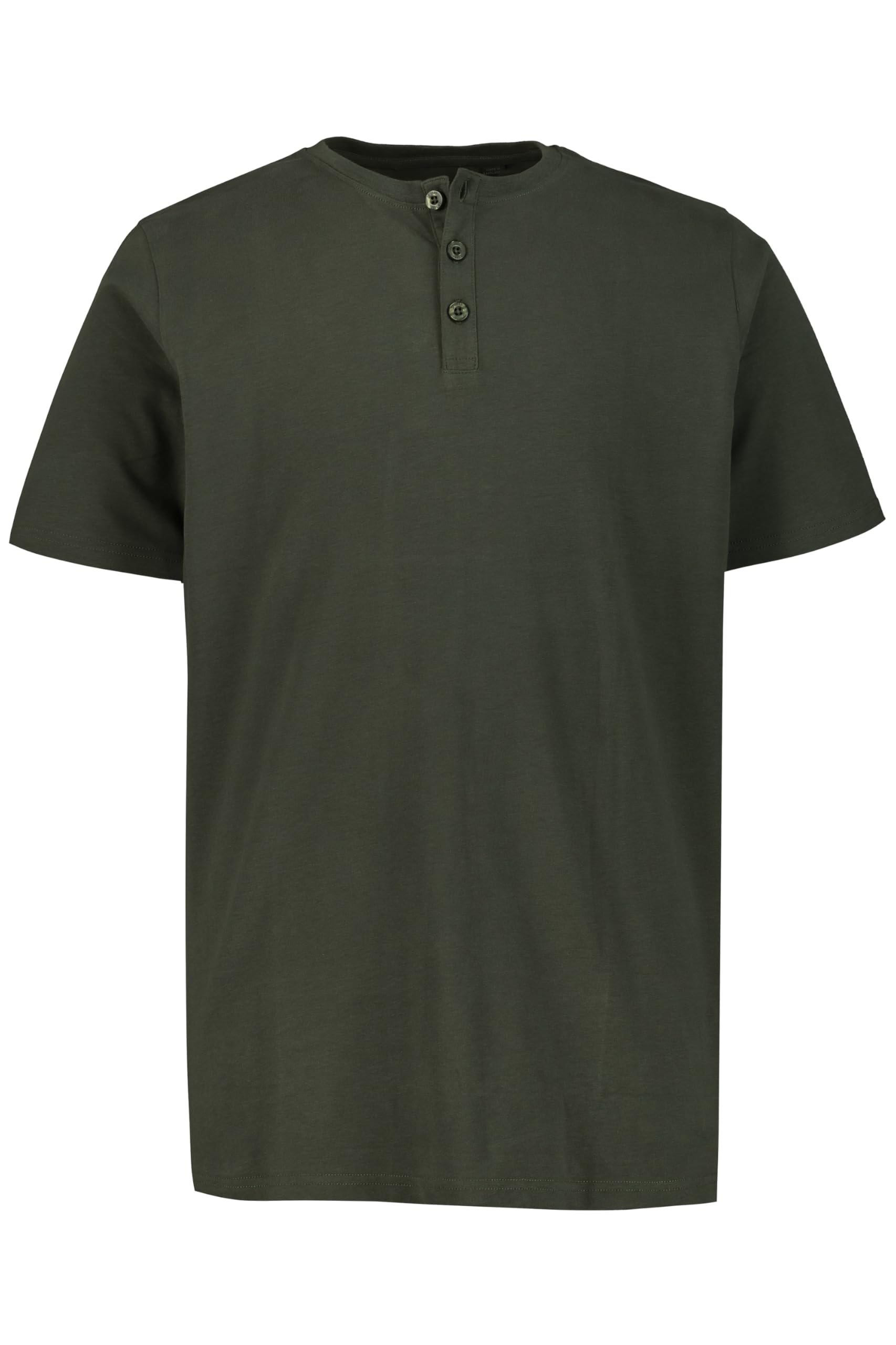 JP 1880 Men's Basic-Henley T Shirt 1/2, Dunkel Oliv,