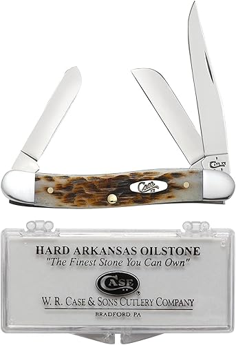 Miniatura 1 de Case XX WR - Navaja de bolsillo mediana con mango de hueso auténtico, cuchillas de acero inoxidable, longitud cerrada 3 58 pulgadas (hueso ámbar con