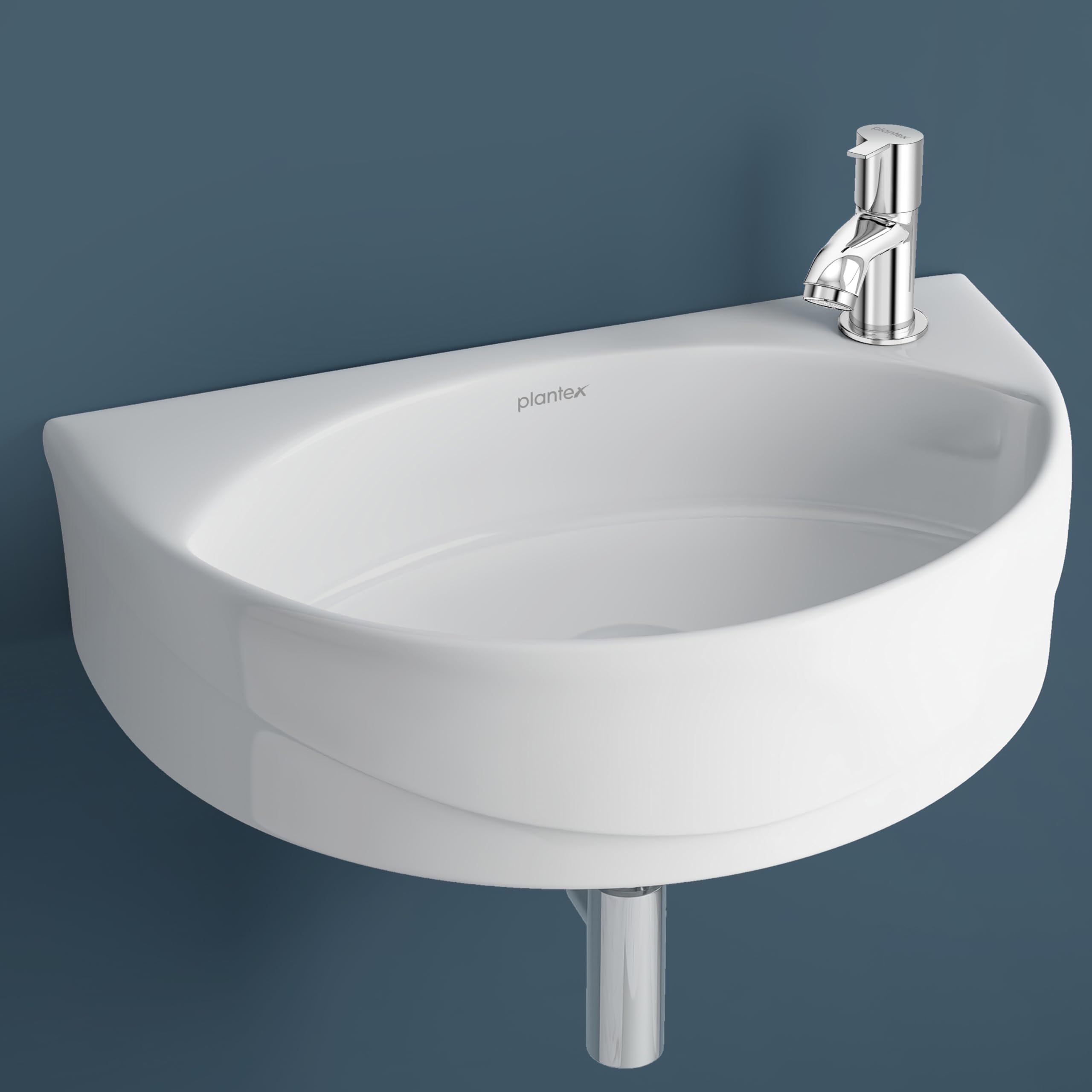Plantex Orchid Ceramic Wash Basin - Wall Mounted Sink -12