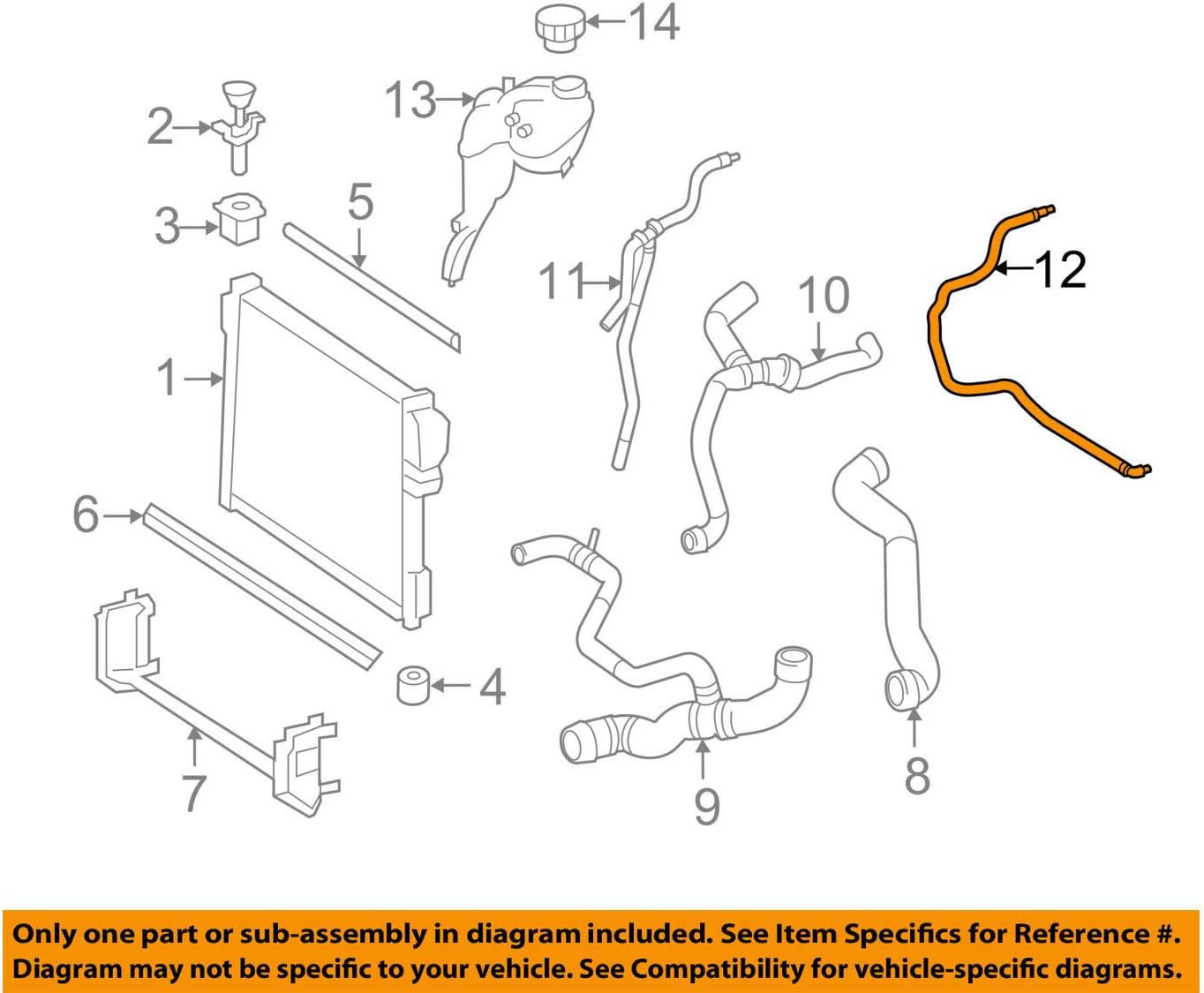 Mercedes-Benz 221 501 28 25, Engine Coolant Recovery Tank Hose