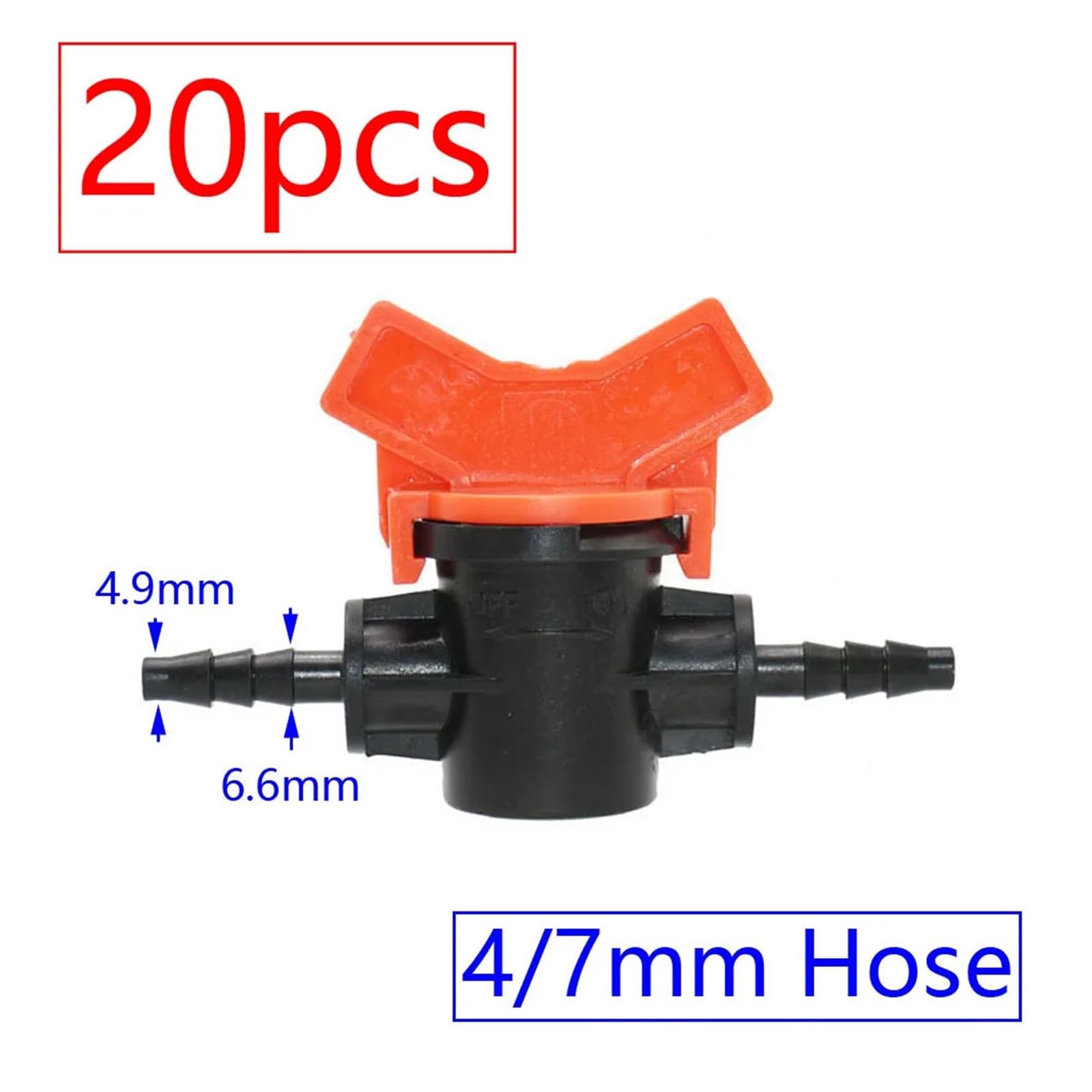 Accesorios para barcos 20 piezas de mini válvulas de riego por goteo de 4/7, 3/8/10/12/16/20/25 mm, grifo de jardín con rosca macho de 1/2" y 3/4" for manguera de agua Accesorios de riego(V)