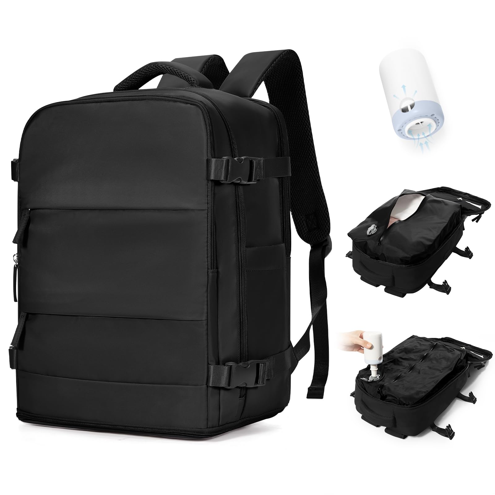 BJLFS Borse da Cabina per Ryanair 40x30x20 Bagaglio a mano Sottovuoto 40x20x25 Zaino da Viaggio con Sottovuoto impermeabile Donna Zaino Easyjet 45x36x20 Zaini Wizzair con porta scarpe