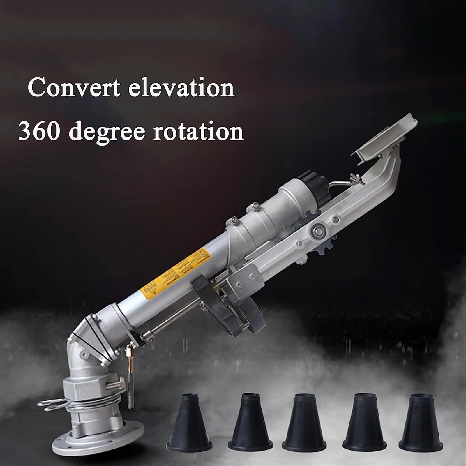 Rociador de agua de impacto por impulso, rociador de riego agrícola, rociador de agua con varilla de vórtice de turbina agrícola de 2", rociador de riego giratorio de 360 ° para áreas grandes, para g