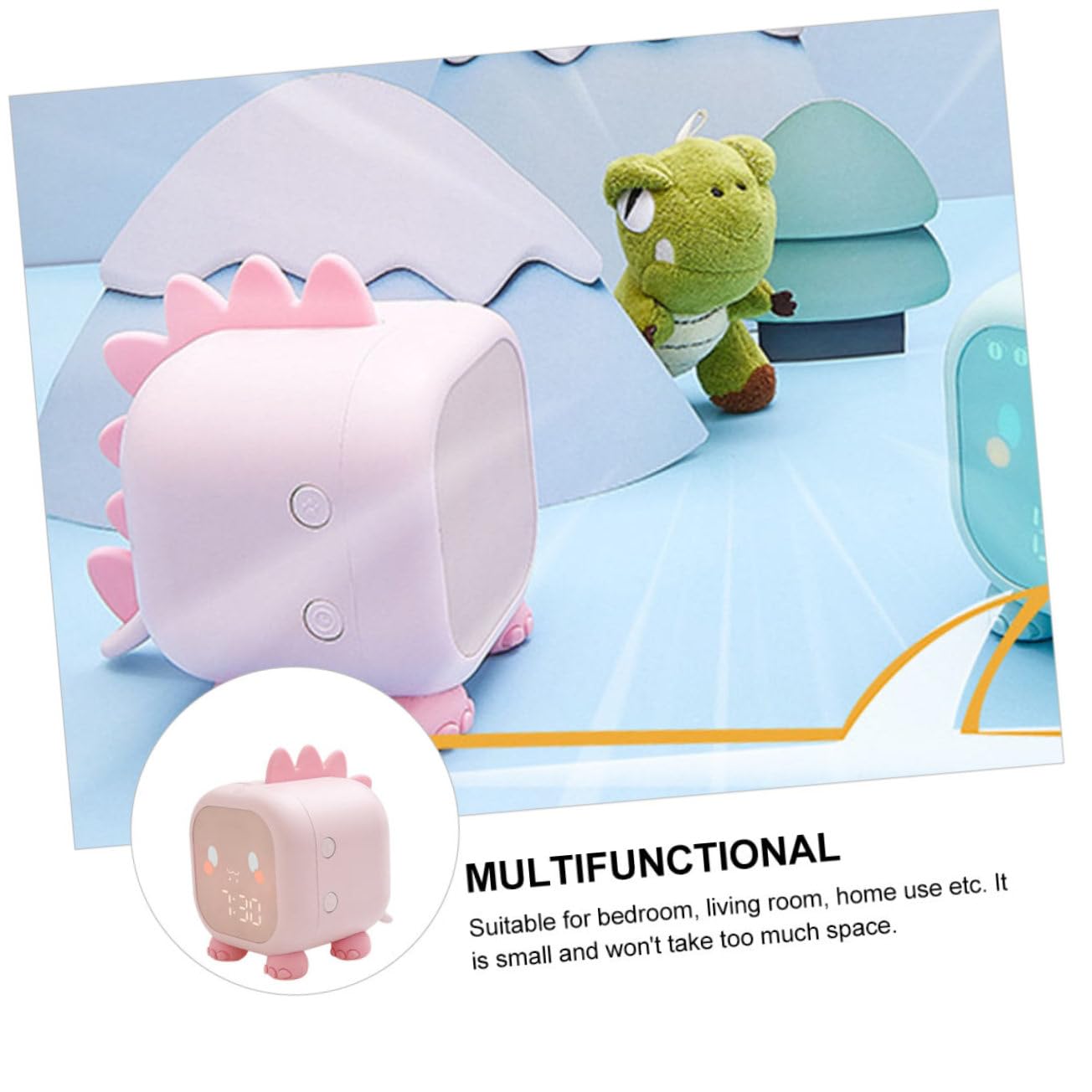 IMIKEYA Reloj Despertador Infantil de Silicona Rosa USB 1 Pieza