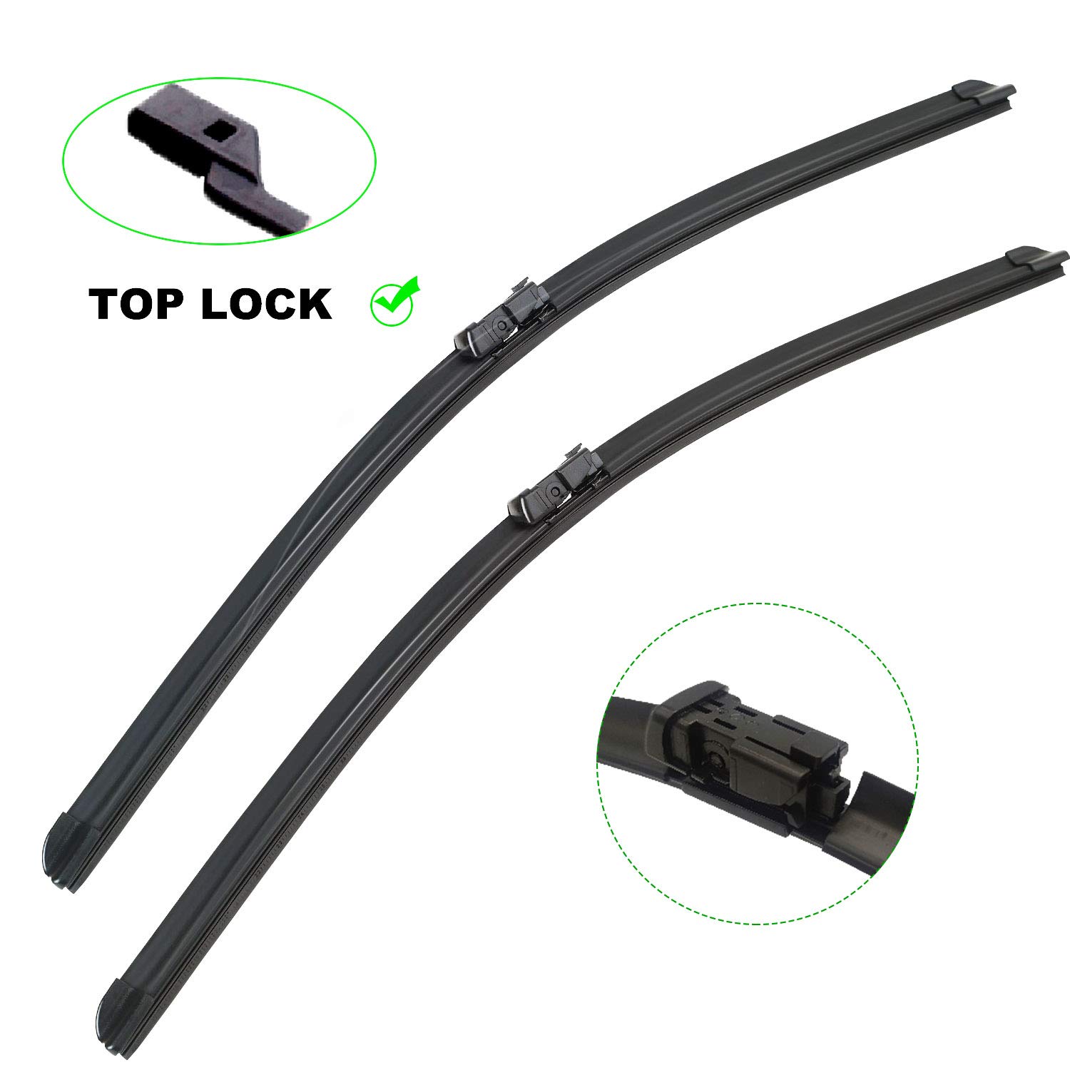 2 wipers Replacement for 2010-2017 GMC Terrain/2010-2017 Chevrolet Equinox/2008-2012 Ford Kuga MK1, Windshield Wiper Blades Original Equipment Replacement - 24"/17" (Set of 2)