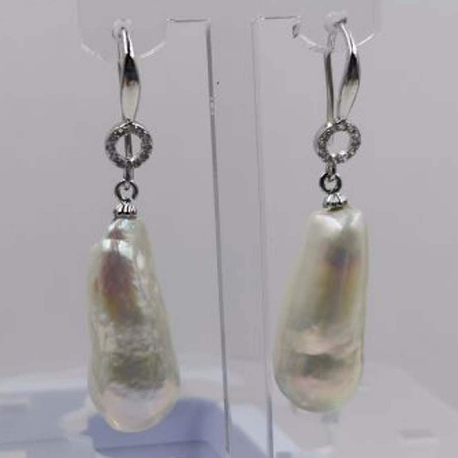 BAJIE Ohrring New Unique Jewelry 11 * 27Mm Big Pearl Ohrring Dangle Good Luster