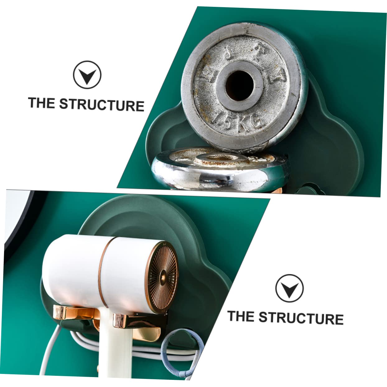 Mikinona Hair Dryer Hanger Wall Mount Storage Rack Blow Dryer Holder Abs Pp Material Modern Bathroom Accessory