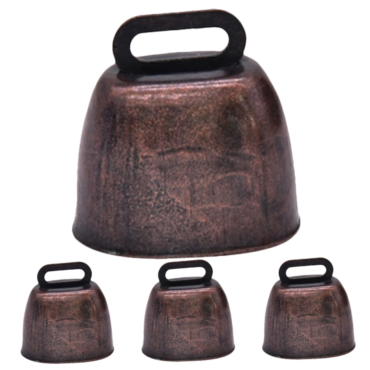 Gogogmee Shepherd's Bell 4pcs Cow Bells for Sports Pet Identification Anti-Theft Rustic Iron Craft