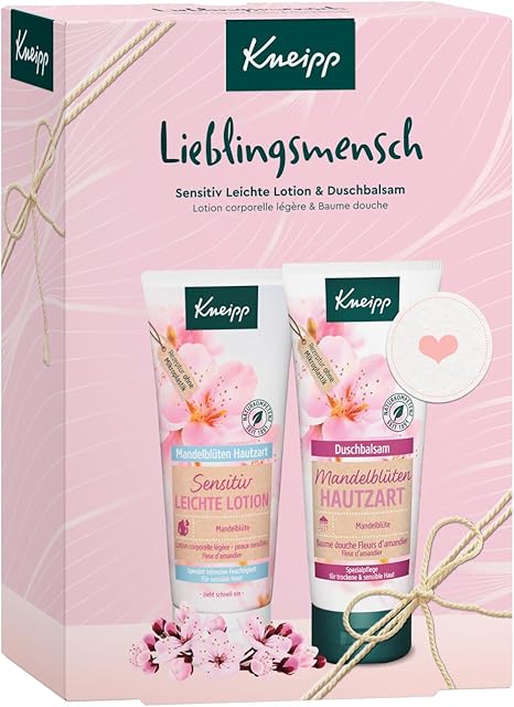 Kneipp Do Nadawania Skórze Delikatna Pielęgnacja Formuła Bez Mikroplastiku, Opakowanie Prezentowe Ulubiona Osoba Kwiat Migdałowca Skóra Delikatna, 2 x 200 ml