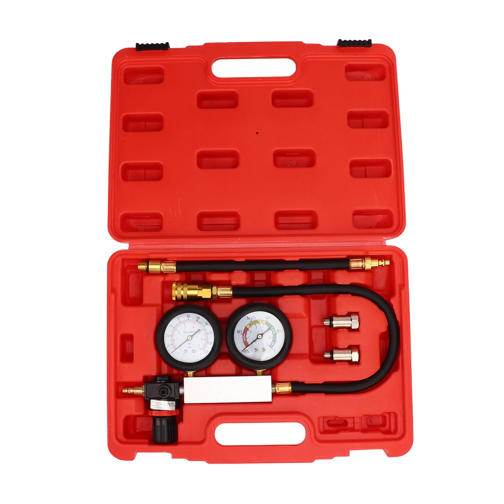 Kit de probador de fugas de cilindro kit de medidores de probador de compresión de motor para motor de gasolina con bujías de encendido de 14 mm 12 mm 10 mm