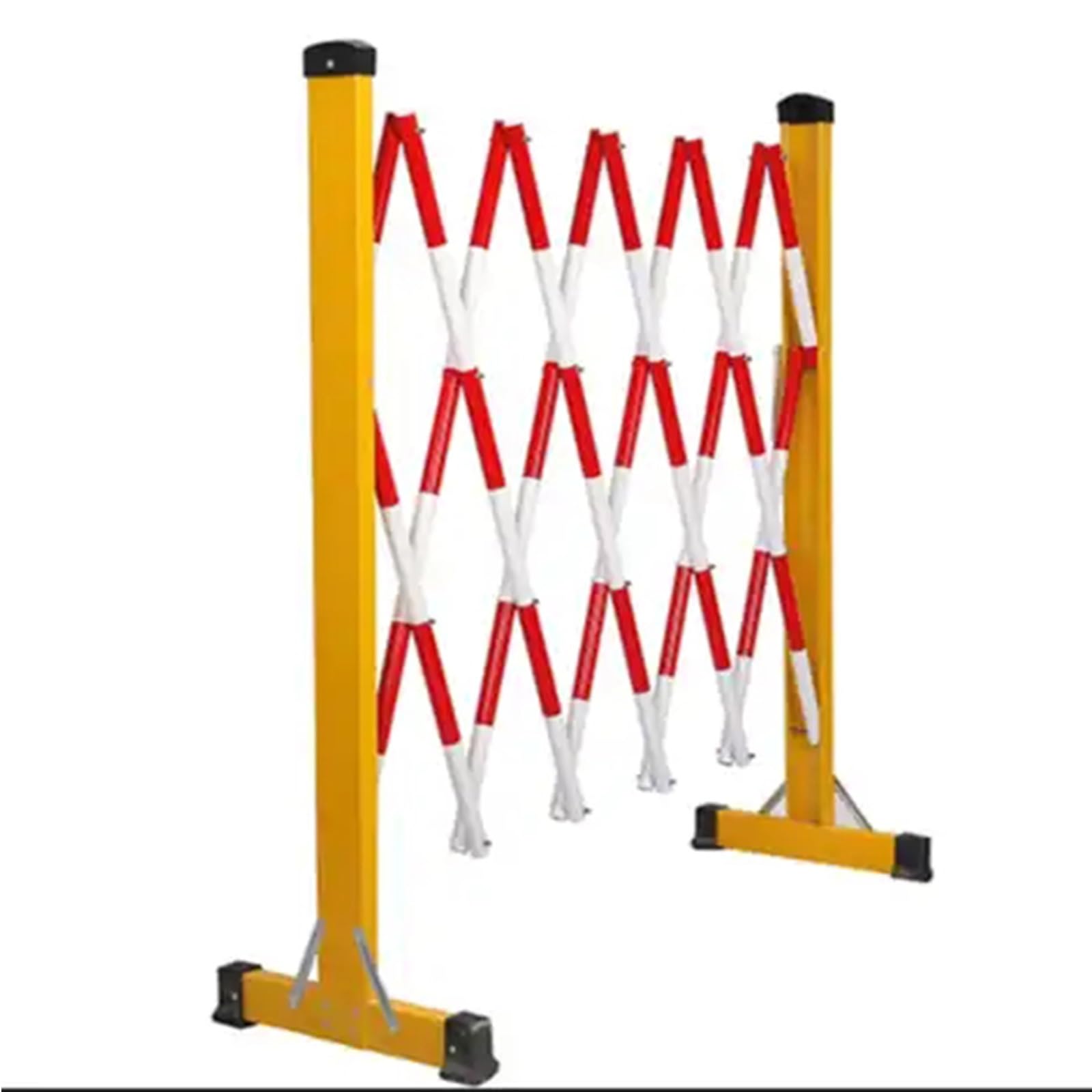 ASerZenith Expandable Mobile Barrier Traffic Fence, Portable Retractable Traffic Fence Barricade Mobile Safety Barrier Gate Steel Safety Barricade With Casters,Red-1.2X5M