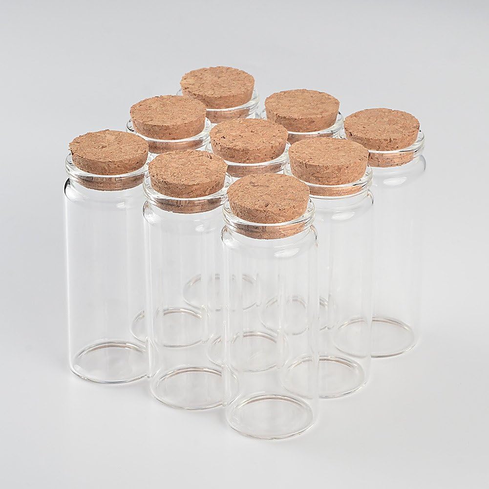 37x90x27mm 65ml Glass Bottles Corks Transparent Clear Glass Vials Jars Wholesale Glass Bottles 50pcs/lot (50, 65ml-37x90x27mm)