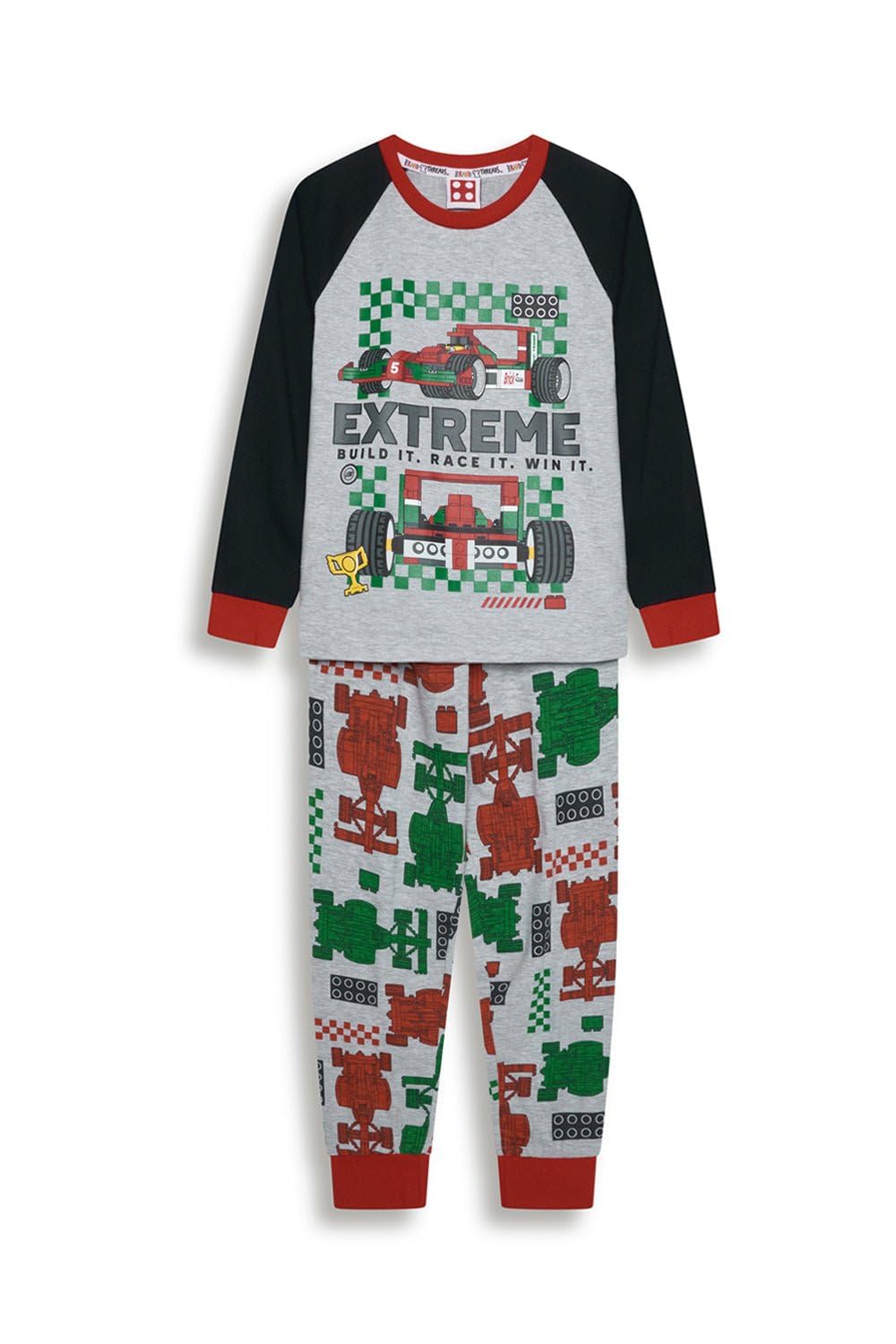 Brand Threads Boys Multi Lego City Pyjama Set – Soft Long-Sleeve Top & Bottoms, Character All-Over Print, Cosy Kids Sleepwear, Comfortable Pjs, Gifts For Machine Washable