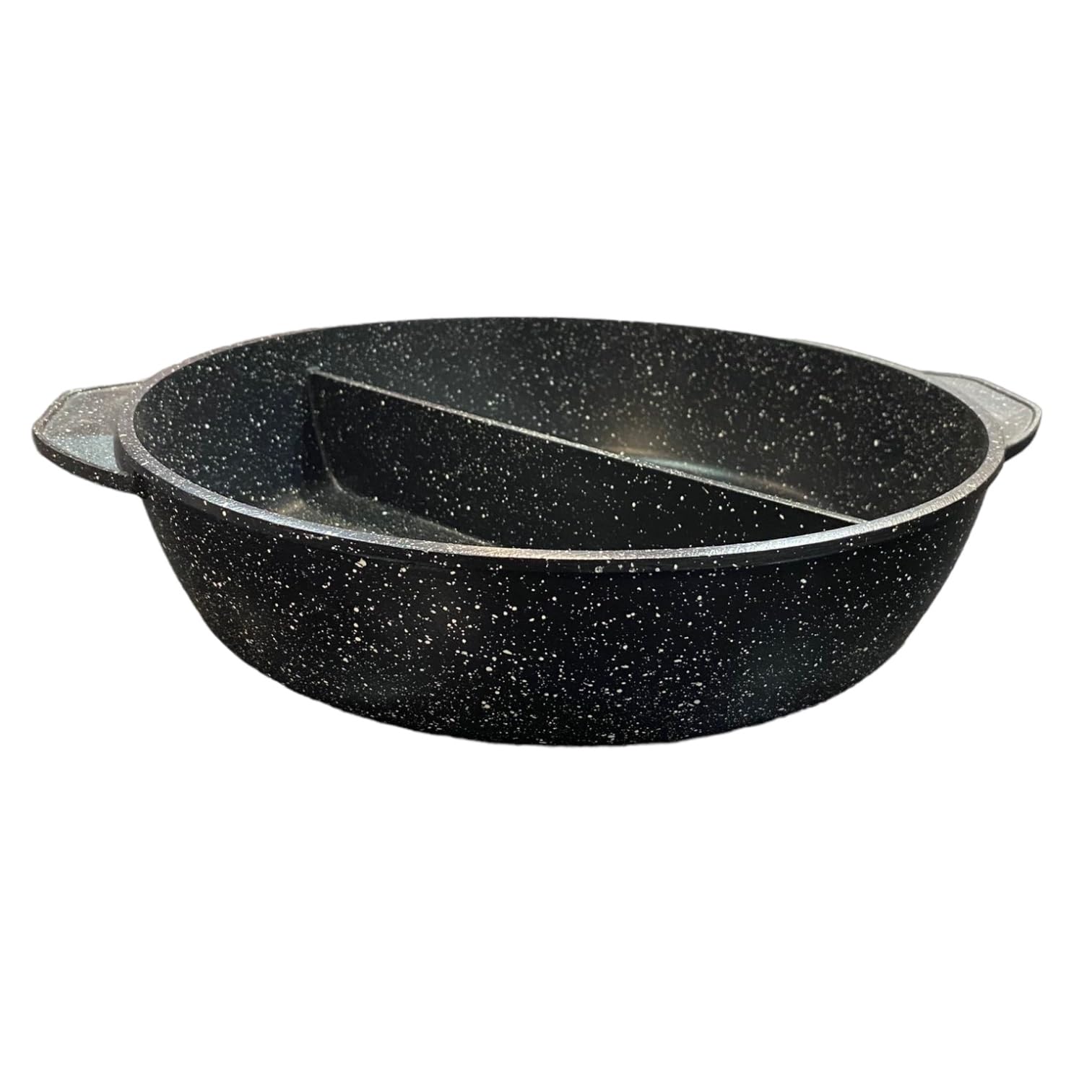 Padella Duo in Pietra lavica, artigianale Made in Italy con rivestimento antiaderente naturale per cottura ottimale antigraffio per gas e forno (32cm)