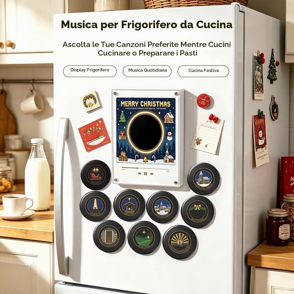 Christmas Vinyl Player Frigorifero Record NFC Magnetic Music Box Set