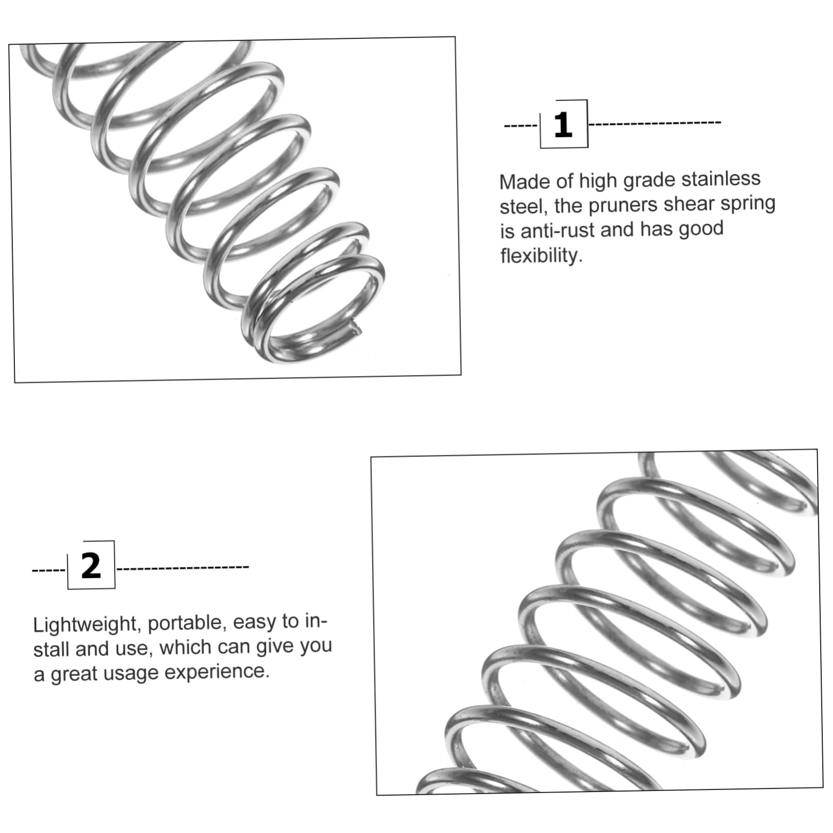 FOYTOKI Pruner Shear Spring Replacement 1.77 Inch Stainless Steel Trimming Spring Part for Garden Clippers Hand Pruners Easy Installation - Image 3