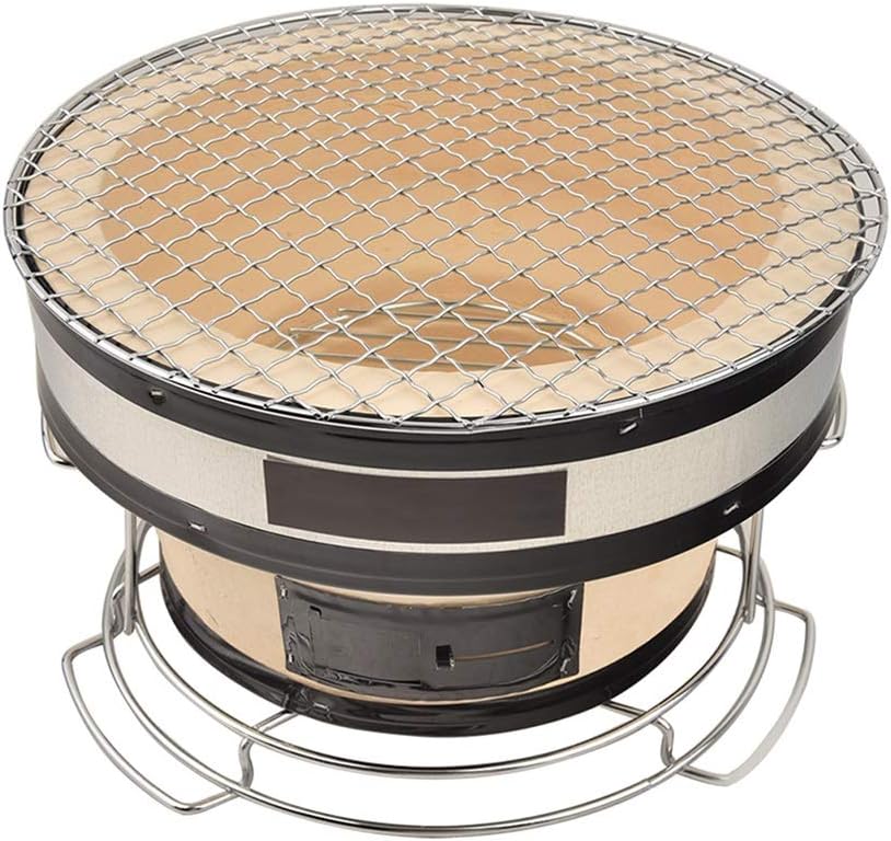 YCDJCSBarbecue Grill Korean Clay Barbecue Stove Household Portable Japanese Style Charcoal Grill for Indoor Cooking Camping Hiking Picnics Camping Grills (Color : Beige, Size : 28 * 17.2 cm)
