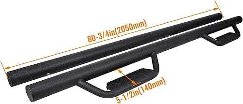 Miniatura 6 de KUAFU Estribos compatibles con Toyota Tacoma 2005-2023 de doble cabina caída, escalones laterales, barra de aro Nerf para puerta (negro mate)