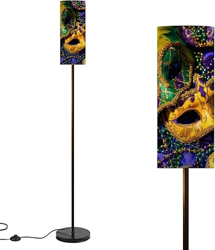 Miniatura 11 de Modern Floor Lamps for Living Room 70s Retro Seamless Orange Brown Pink Beige 60s 70s Standing Lamps with Linen Lampshade Tall Lamp Metal Pole Lamp