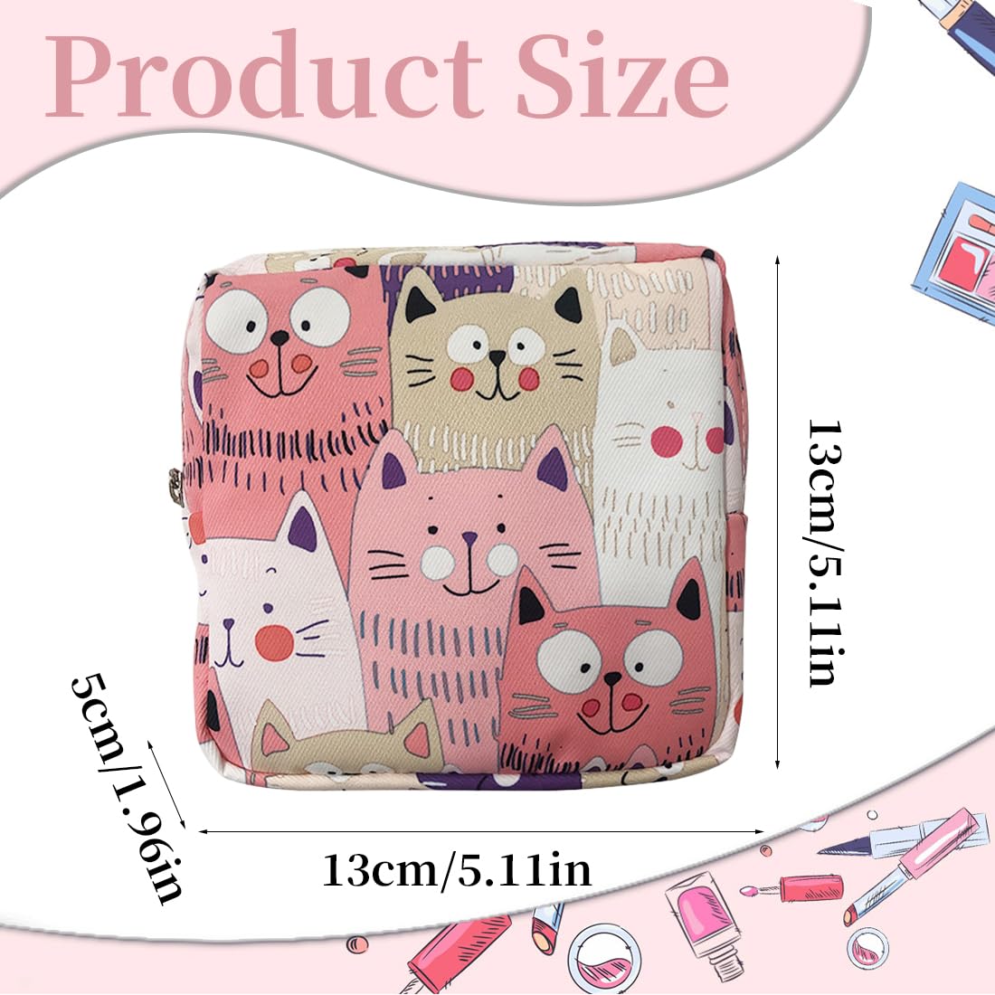 Tampons, Scatola/borsa/tasca porta-assorbenti rosa, borsa portatile impermeabile per assorbenti igienici con cerniera, mini pochette da donna