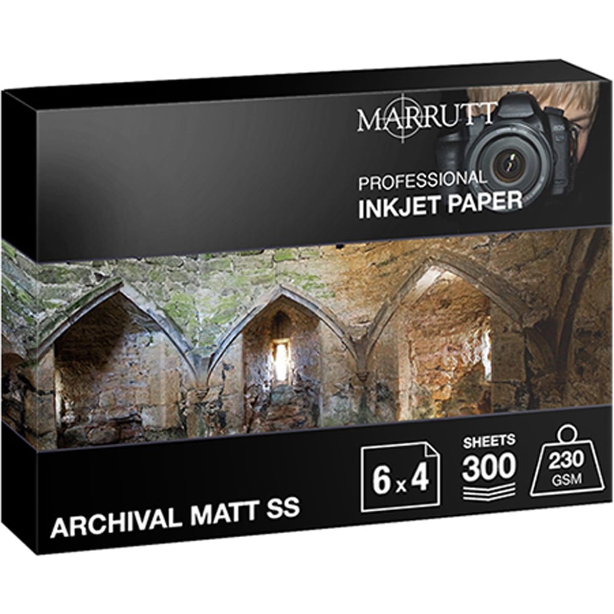 Marrutt 230gsm Archival Matt Single Sided Inkjet Photo Paper (6" x 4" - 300 Sheets)