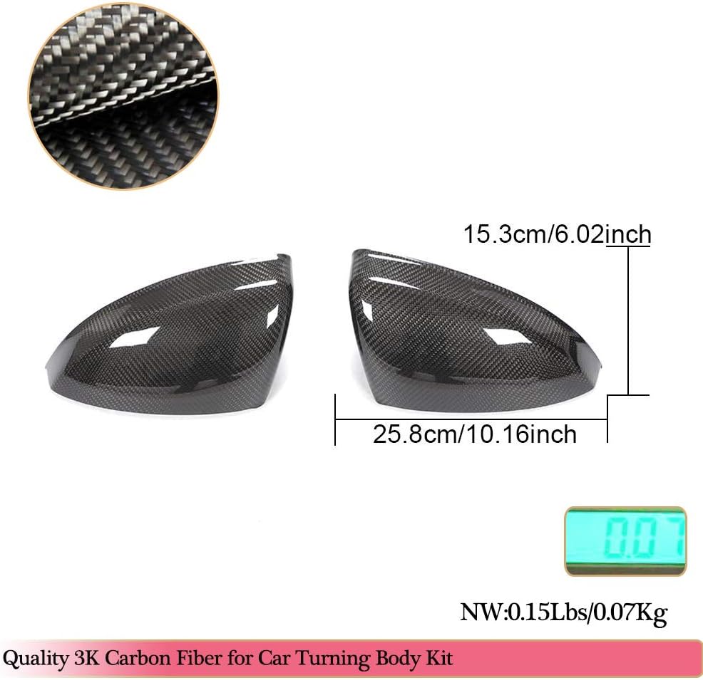 Mirror Cover fits for Audi TT TTS R8 2016-2019 Add on Factory Outlet Carbon Fiber CF Side Rearview Mirror Caps Car Exterior Outside Shell