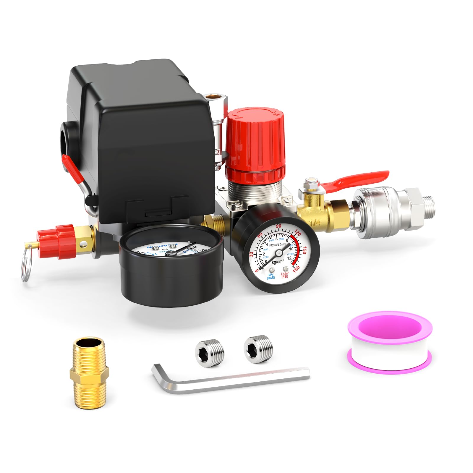 Pressostat compresseur 110V-240V pièce rechange régulateur pression 4 voies