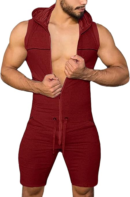 EflAl Onesie jumpsuit met capuchon voor heren, extra grote