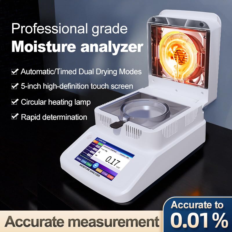 High Accuracy Halogen Moisture Meter Series Digital Moisture Analyzer Fast Heating Moisture Tester for Food Grain Plastic Chemical Testing